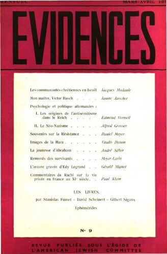 Evidences. N° 09 (Mars/Avril 1950)